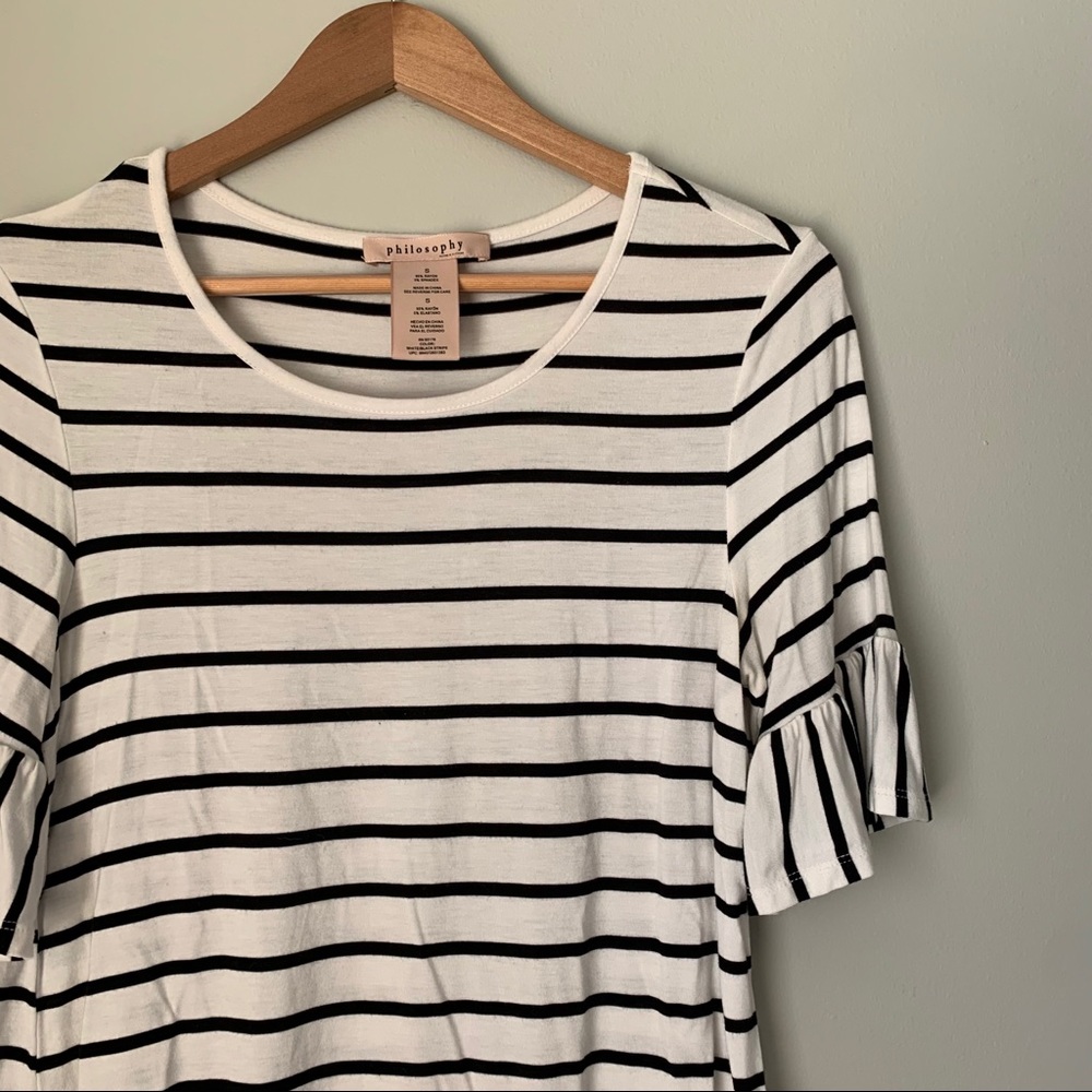 Anthropologie // Striped Ruffle Tee